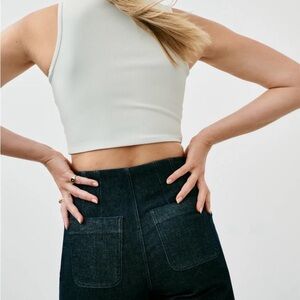 SPANX Wide Leg Cropped Denim
